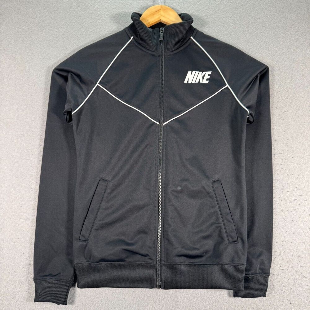 Nike Track Jacket Womens Small Black Full Zip Mockneck Active Sports 545864-010‎